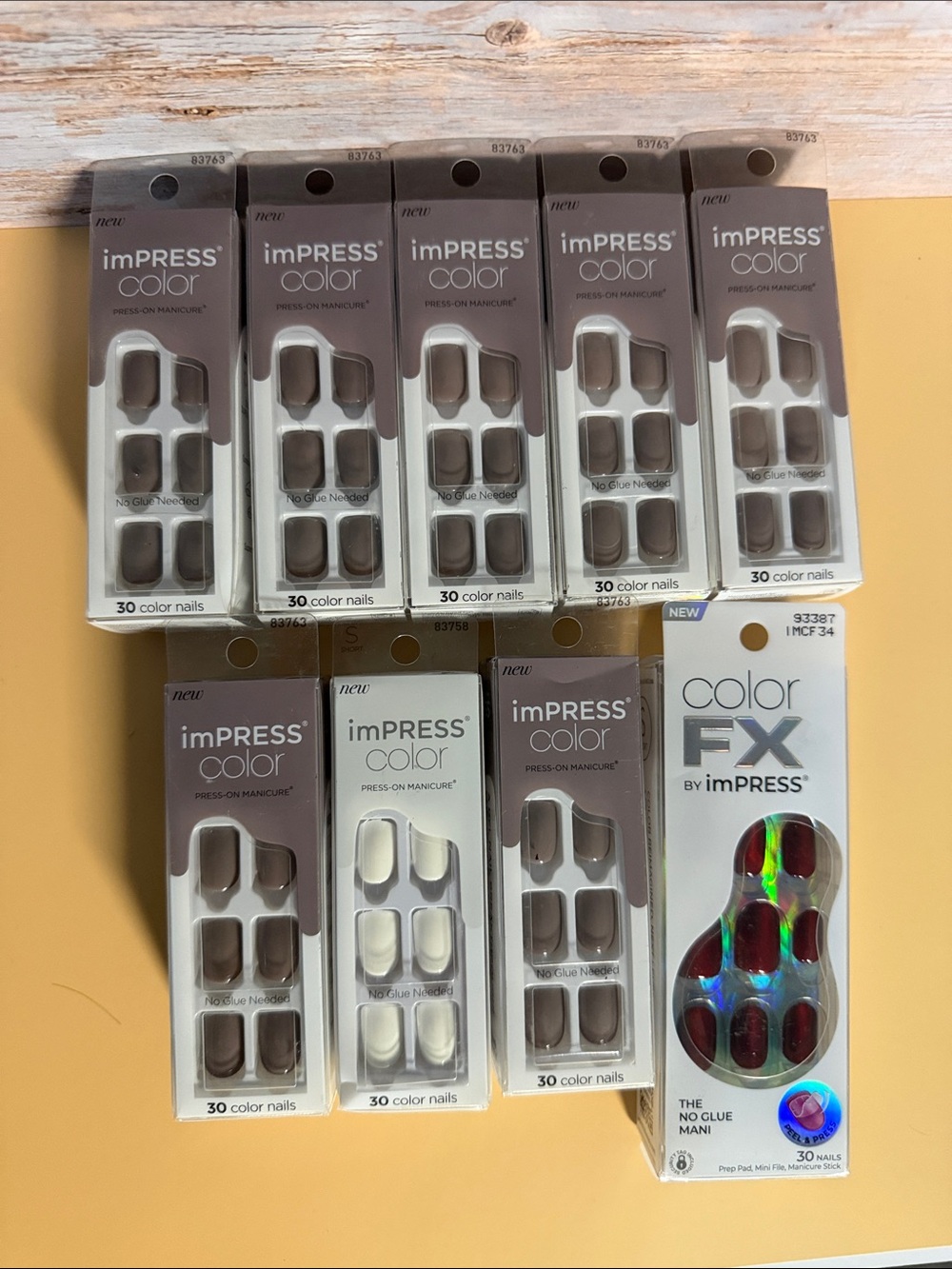 imPRESS Color Press-On Manicure Nails - Taupe & White Options